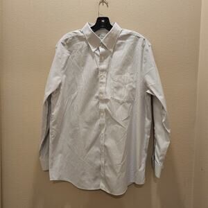 NWOT Lands End Wrinkle Resistant Slightly Fitted L/S B/D Shirt Size 16.5 33